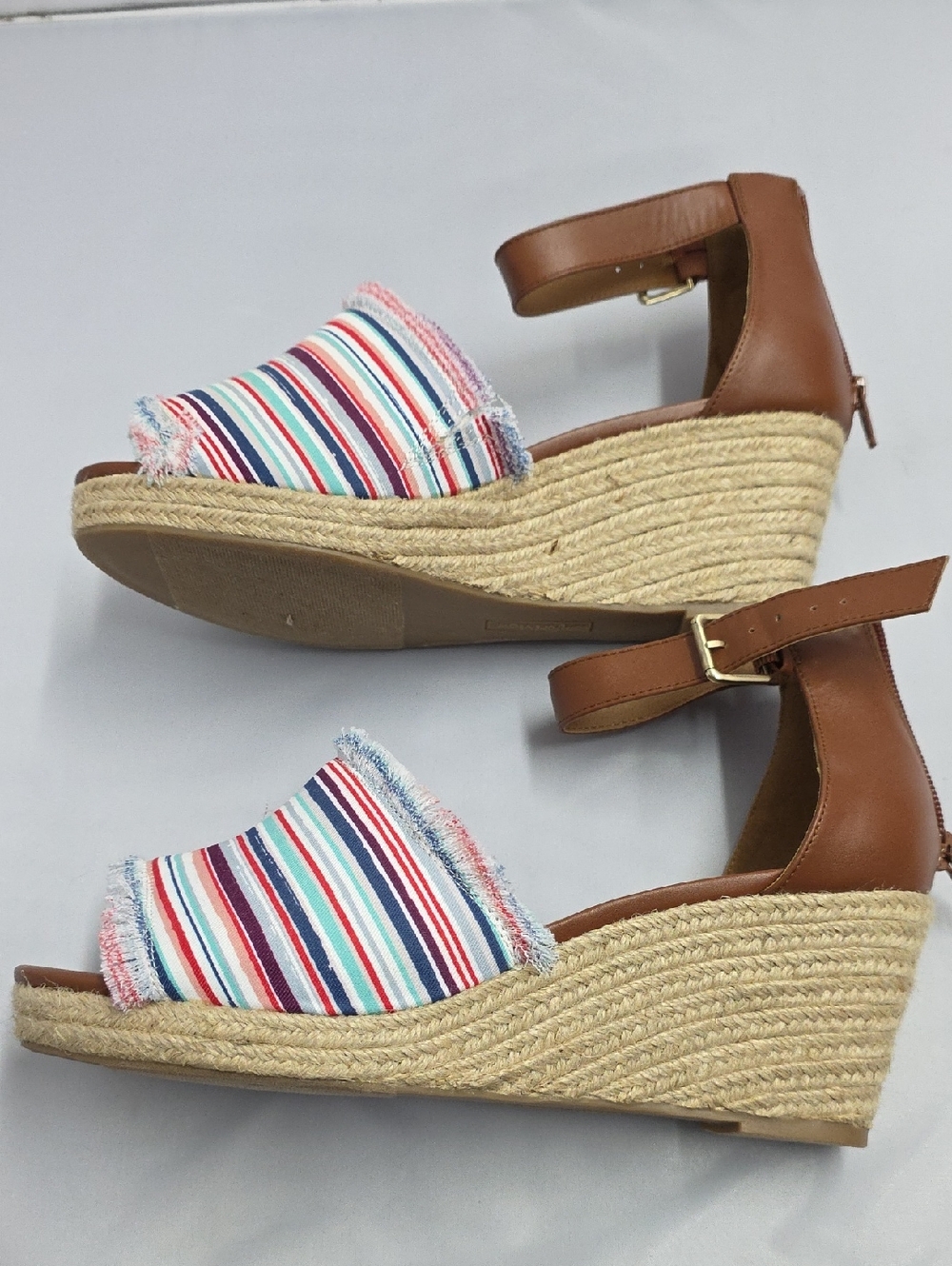 Comfortview Journee Baja Striped  Espadrille Wedge 10WW